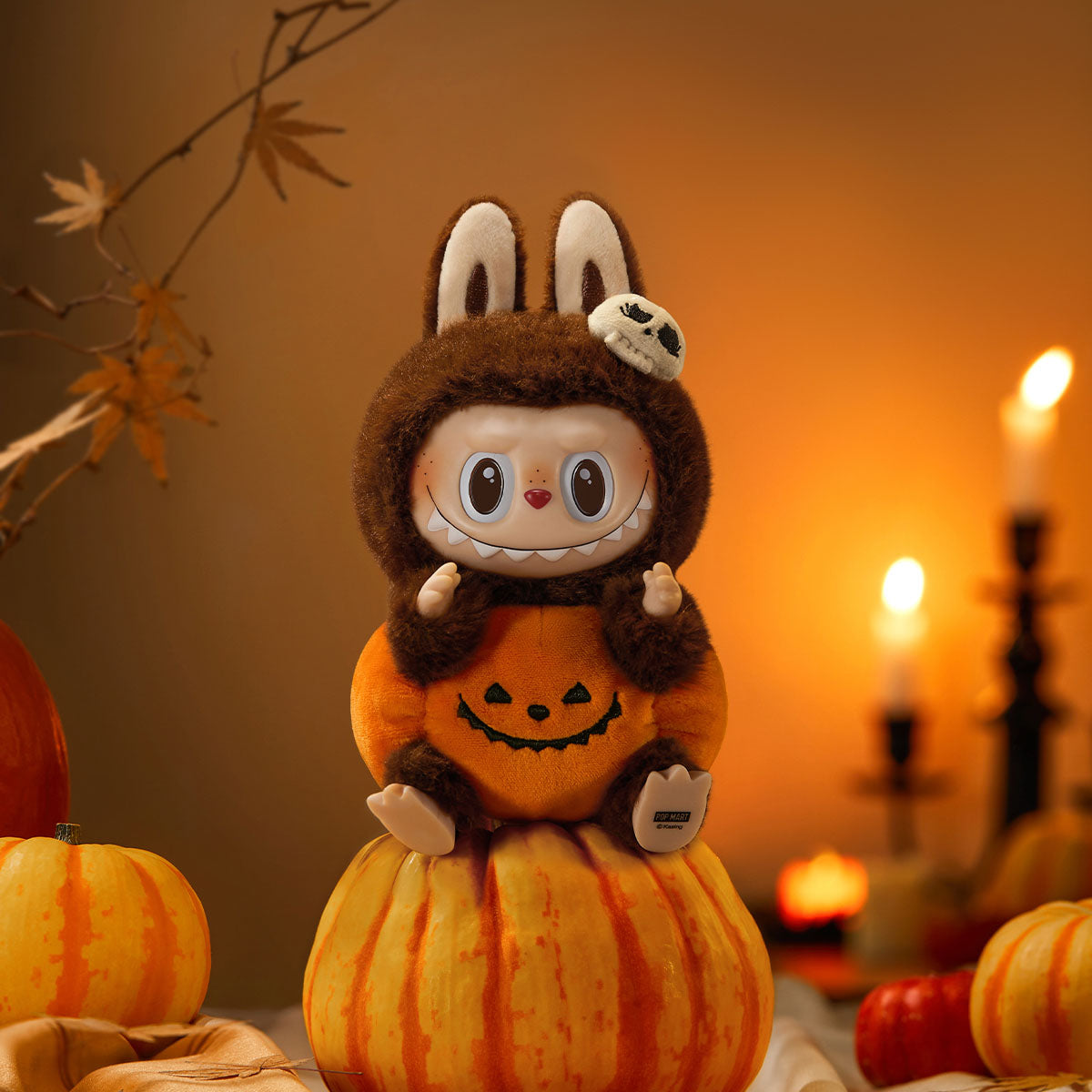 POP MART THE MONSTERS - LABUBU Happy Halloween Party Series-Sitting Pumpkin Vinyl Plush Pendant